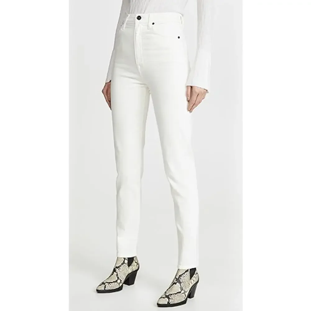 SLVRLAKE Beatnik Slim Fit High Rise Jeans White Wash Women's Size 27 - Picture 3 of 16